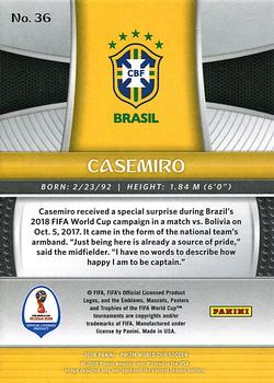 2018 Panini Prizm FIFA World Cup #36 Casemiro Back