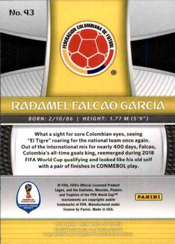 2018 Panini Prizm FIFA World Cup #43 Radamel Falcao Garcia Back