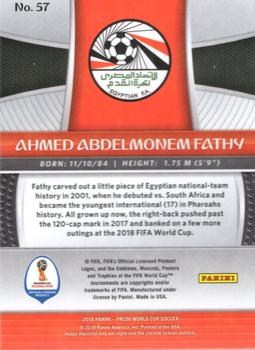 2018 Panini Prizm FIFA World Cup #57 Ahmed Abdelmonem Fathy Back