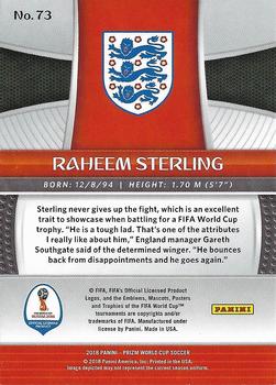 2018 Panini Prizm FIFA World Cup #73 Raheem Sterling Back