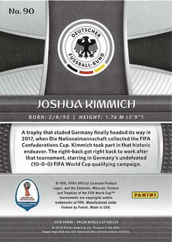 2018 Panini Prizm FIFA World Cup #90 Joshua Kimmich Back