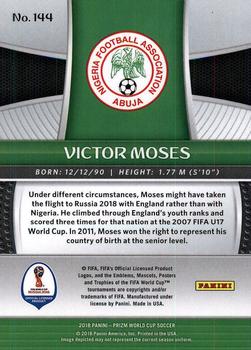 2018 Panini Prizm FIFA World Cup #144 Victor Moses Back