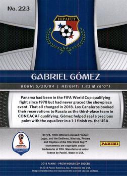 2018 Panini Prizm FIFA World Cup #223 Gabriel Gomez Back