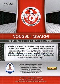 2018 Panini Prizm FIFA World Cup #291 Youssef Msakni Back