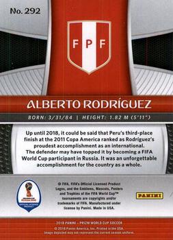 2018 Panini Prizm FIFA World Cup #292 Alberto Rodriguez Back
