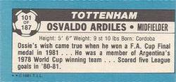 1981-82 Topps Footballer - Singles #101 Osvaldo Ardiles Back