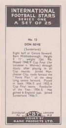1958 Kane International Football Stars #13 Don Revie Back