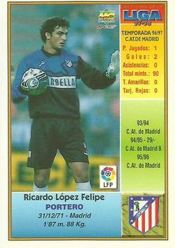 1997-98 Mundicromo Sport Las Fichas de La Liga #90a Ricardo Back