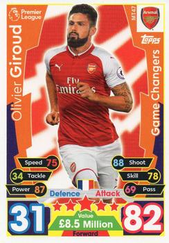 2017-18 Topps Match Attax Premier League - Mega Tin Exclusives : Game Changer #MT47 Olivier Giroud Front