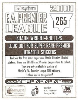 2000-01 Merlin F.A. Premier League 2001 #265 Shaun Wright-Phillips Back