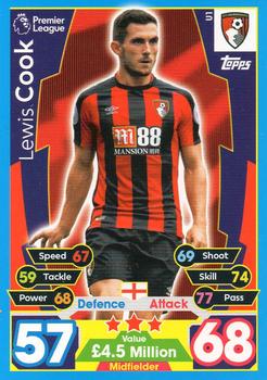 2017-18 Topps Match Attax Premier League Extra #U1 Lewis Cook Front