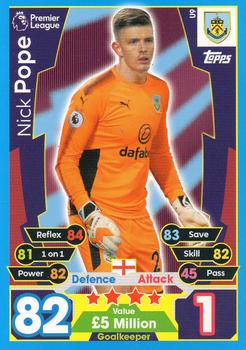 2017-18 Topps Match Attax Premier League Extra #U9 Nick Pope Front