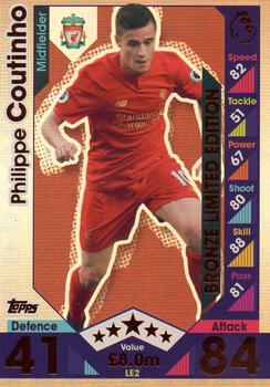 2016-17 Topps Match Attax Premier League - Limited Edition Bronze #LE2 Philippe Coutinho Front