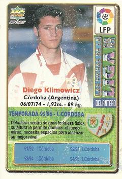 1996-97 Mundicromo Sport Las Fichas de La Liga - Ultima Hora #341 Klimowicz Back