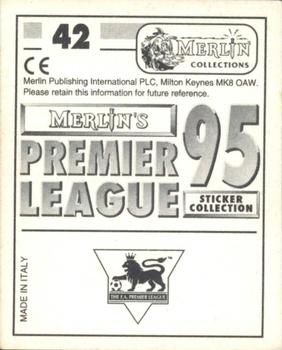1994-95 Merlin's Premier League 95 #42 Dwight Yorke Back