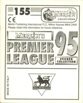 1994-95 Merlin's Premier League 95 #155 David Burrows Back