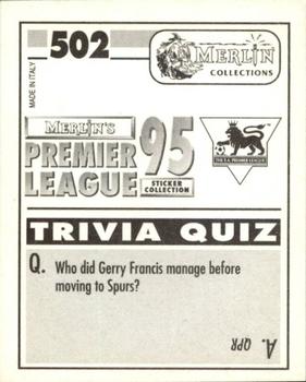 1994-95 Merlin's Premier League 95 #502 Don Hutchison Back