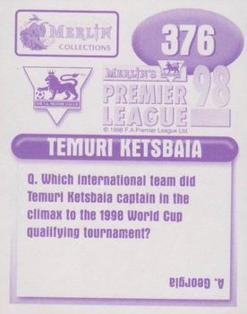 1997-98 Merlin F.A. Premier League 98 #376 Temuri Ketsaia Back