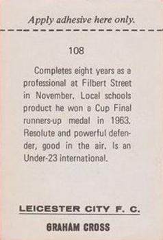 1968-69 FKS Publishers Wonderful World of Soccer Stars #108 Graham Cross Back