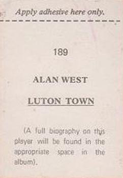 1974-75 FKS Wonderful World of Soccer Stars #189 Alan West Back