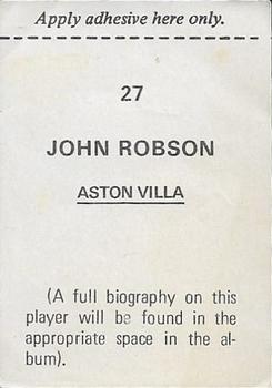1975-76 FKS Soccer Stars #27 John Robson Back