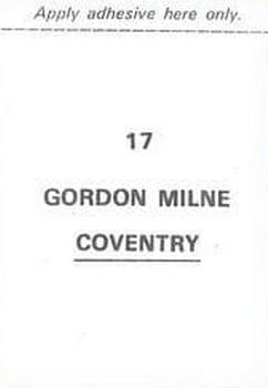 1976-77 FKS Soccer Stars #17 Gordon Milne Back