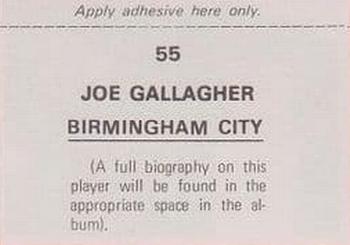 1976-77 FKS Soccer Stars #55 Joe Gallagher Back