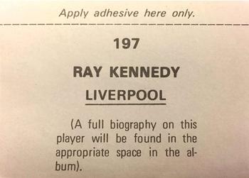 1976-77 FKS Soccer Stars #197 Ray Kennedy Back