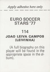 1977 FKS Euro Soccer Stars '77 #114 Leivinha Back