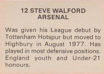 1979-80 FKS Publishers Soccer Stars 80 #12 Steve Walford Back