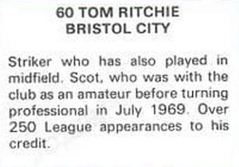 1979-80 FKS Publishers Soccer Stars 80 #60 Tom Ritchie Back