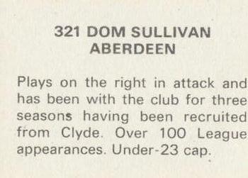 1979-80 FKS Publishers Soccer Stars 80 #321 Dom Sullivan Back