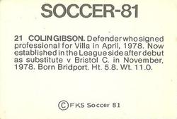 1980-81 FKS Publishers Soccer-81 #21 Colin Gibson Back