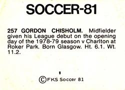 1980-81 FKS Publishers Soccer-81 #257 Gordon Chisholm Back