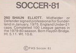 1980-81 FKS Publishers Soccer-81 #260 Shaun Elliott Back