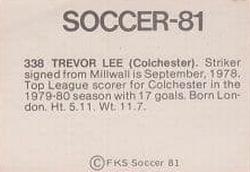1980-81 FKS Publishers Soccer-81 #338 Trevor Lee Back