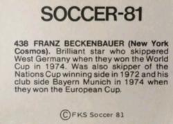 1980-81 FKS Publishers Soccer-81 #438 Franz Beckenbauer Back