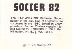 1981-82 FKS Publishers Soccer 82 #174 Ray Wilkins Back