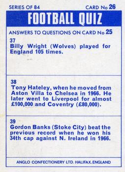 1969-70 Anglo Confectionery Football Quiz #26 Peter Blowman Back