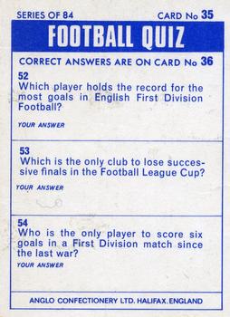 1969-70 Anglo Confectionery Football Quiz #35 John Sainty Back