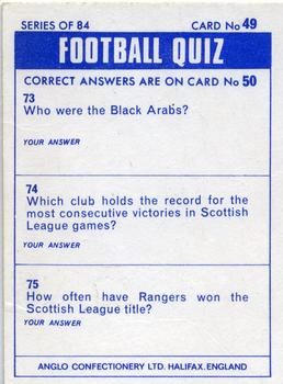 1969-70 Anglo Confectionery Football Quiz #49 John Jackson Back
