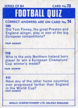 1969-70 Anglo Confectionery Football Quiz #73 Jon Sammels Back