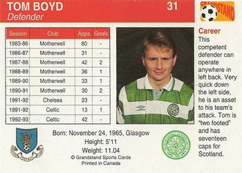 1993-94 Grandstand Footballers #31 Tom Boyd Back