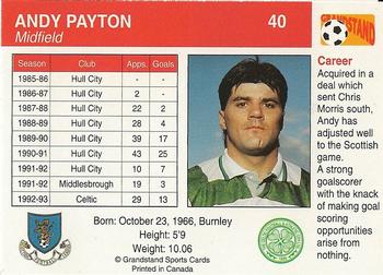1993-94 Grandstand Footballers #40 Andy Payton Back