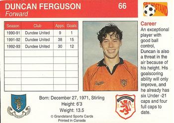 1993-94 Grandstand Footballers #66 Duncan Ferguson Back