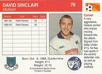 1993-94 Grandstand Footballers #76 David Sinclair Back