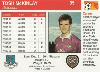 1993-94 Grandstand Footballers #95 Tosh McKinlay Back