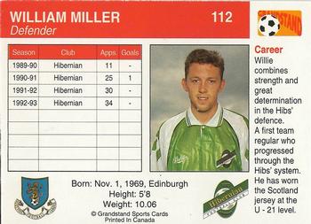 1993-94 Grandstand Footballers #112 William Miller Back
