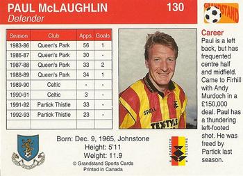 1993-94 Grandstand Footballers #130 Paul McLaughlin Back