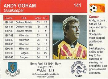 1993-94 Grandstand Footballers #141 Andy Goram Back